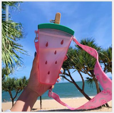 China Useful Drink Clips Shoulder Mini Handbag Bags Fashion Purse Straw Watermelon Plastic Cup Shape Ice Cream for sale