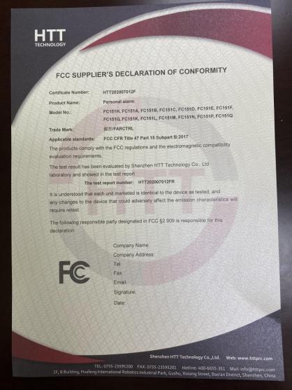 FCC - Shenzhen Farctrl Technology Co., Ltd.