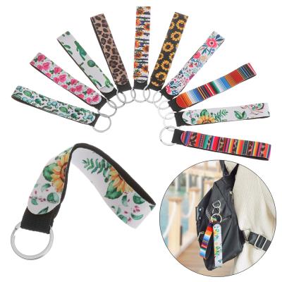 China Factory Wholesale Custom Portable Neoprene Wristband Hand Chain Durable Wrist Key Lanyard Strap Keychain for sale