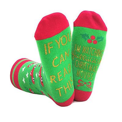 China Funny Polyester / Cotton AOLA Christmas Socks If You Can Read This Custom Socks For Women Mens for sale