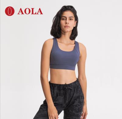 China AOLA Gym Breathable Sports Wear Brand Women Perform Seamless Hoodie High-Support Yoga Bra High Quality for sale