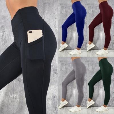 China High Quality Fitness Sports Custom Logo Breathable Pants Workout Women Yoga Gaiters With Pocket for sale