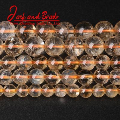 China DIY jewelry making AAAAA natural citrine loose beads natural crystal loose beads wholesale factory direct citrine beads for sale