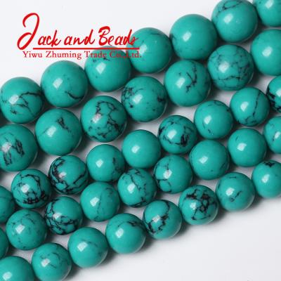 China DIY Jewelry Making Natural Turquoise Stone Light Green Round Loose Beads 15