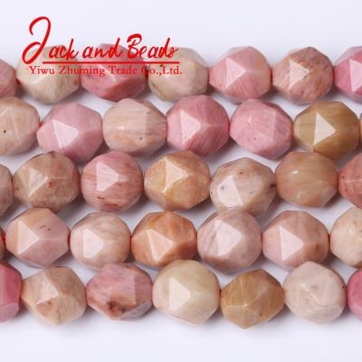 China DIY Jewelry Making Natural Stone Faceted Rhodonite Round Loose Beads For Jewelry Making for sale