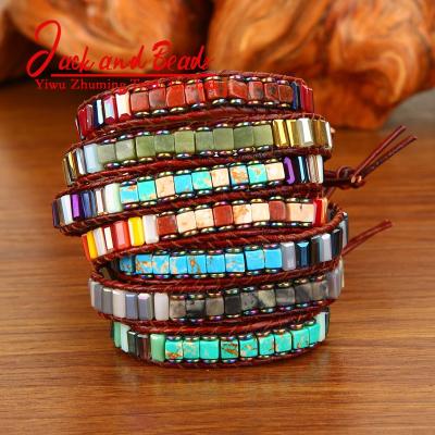 China TRENDY Natural Stone Multi Color Chakra Bracelet Gift for sale