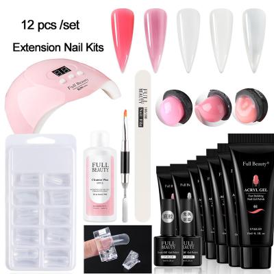 China Easy Apply Extension Nail Gel Set Poly Nail Extension Gel Kit OEM Acrylic Gel Nails Extension Kit for sale