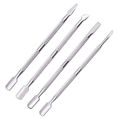 China Professional Double Head Nail Art Cuticle Removal Nail Art Pusher Set Stainless Steel Cuticle Pusher Dead Nail Remover Steel Cuticle Pushers for sale