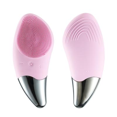 China Ultrasonic Facial Remover Silicone Acne Treatment Device Electric Facial Cleansing Brush Silicone Facial Cleansing Brush for sale