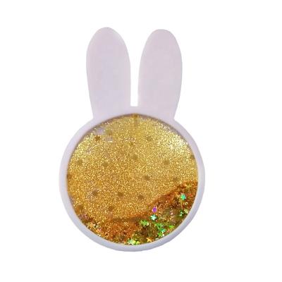 China Bunny Rabbit Plastic Coasters Bling Crystal Bubble Aquarium Floating Custom OEM Valentine's Day Stocked Drink Coasters for sale