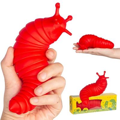 China 7.5inch Silicone 3D Sweep Jointed Movable Snail Trigger Toy Auditory Fidget Slug Toy for sale