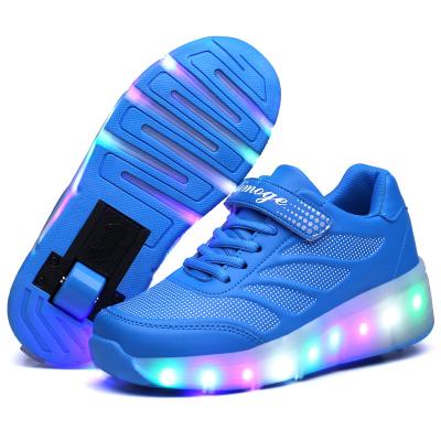 China Fashion\Comfortable\Durable\Breathable Women Kids LED Lights Up Shoes Kids Roller Skate Sneakers With Glowing Wheels Boys Girls Running Rollerskate Shoes for sale