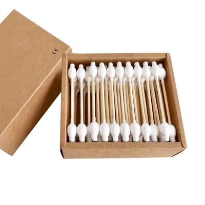 China medical cleaning & Wholesale Cosmetic Remover Ear Cleansing Stick Clean Wooden Round Tip Bamboo Cotton Cotton Buds Makeup Remover Swab For Cosmetic for sale