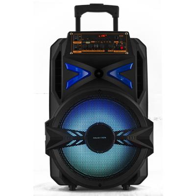 China Woofer with RGB light speaker private model KOLAV spring--1767A trolley speaker with battery for sale