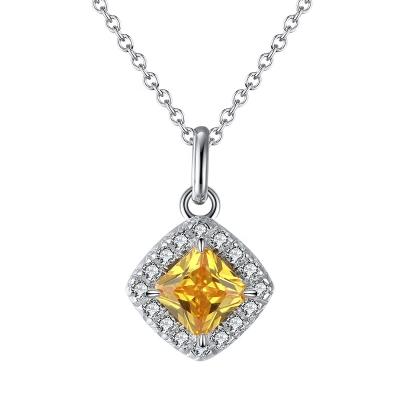 China S925 Sterling Silver Original Claw Dovetail Women's Diamond Inlaid Zircon Necklace Socialite Jewelry for sale