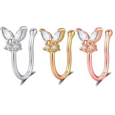 China Cute Bulk Wholesale Cuffs No Gabbi Silver Luxury Gold Filled OEM Assembly Wire Hynoxidable No Dangle Nose Non Piercing Cuff for sale