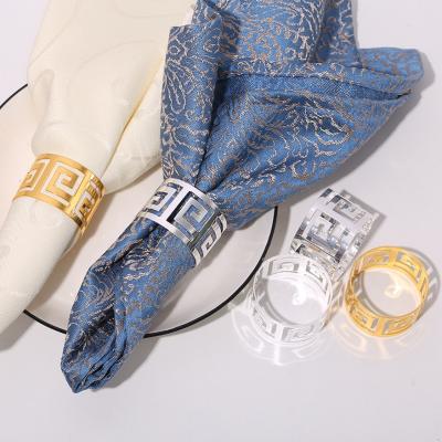 China Exclusive Christmas Napkin Rings Viable Ring Holder Gold Table Silver Rose Metal Luxury Laser Cut Napkin Rings for sale