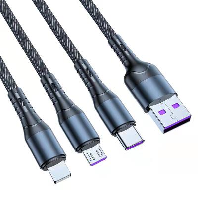 Китай Mobile Phone For iPhone14 Super Fast Charging Cable 66W One-to-Three To 6A Data Cable Three-in-One Type-C Data Android Cable продается