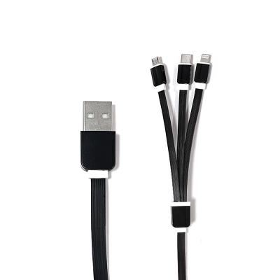 China MP3/MP4 player One--three to data cable fast charging cable 3A fast charging three-in-one charging cable logo gift package à venda