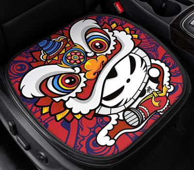 China Breathable Red Color Lion Pattern Cotton Fabric 7pcs Set Cushion Seat Four Seasons Using China-chic New Design Car Seat Covers for sale