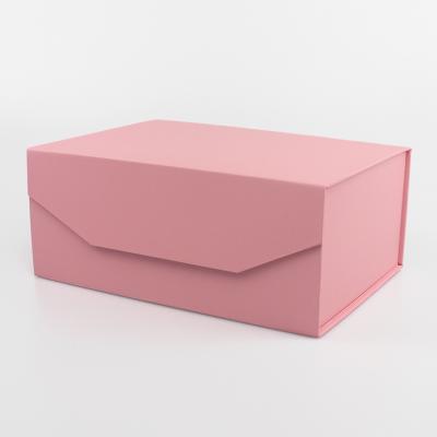 China Materials Recycled Special Hard Paper Book Form Pink Color Accept Folding Magnetic Foldable Custom Logo Tissue Gift Boxes for sale