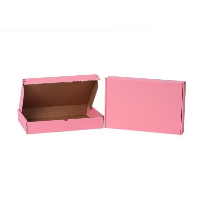 China Recycled Pink Rectangle Logo Print Custom Accepted High Quality Materials Color Self Sealing Foaming Glue Zipper Ad Box for sale