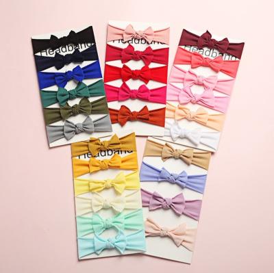 China Low MOQ Wholesale Fashionable Hot Nylon Bow Hair Cloth Headband Baby Hair Accessoeirs For Toddler Girl Cheap Price China Tops Factory for sale