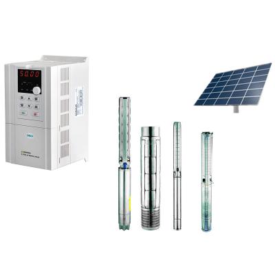 China Submersible Oman 7.5KW 10HP 7500W solar agriculture irrigation water pump system in well with 5-30 m3/h water flow used for 50HZ 60HZ pump for sale