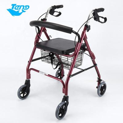 China Customized Aluminum Crutch Walker Rollator Yuteng Shopping Rollators Lightweight Functional Medical Walker 4 Wheels for sale