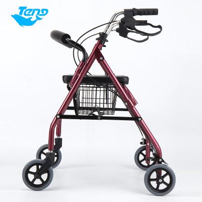 China Customized aluminum crutch walker rollator Yuteng shopping rollators lightweight functional medical wheelchair walker for disabled for sale