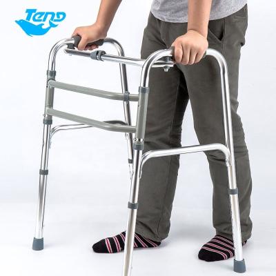 China Customized Lightweight Functional Crutch Yuteng Medical OEM Disabled Older Adult Use Folding 2 Button Adjustable Walker for sale