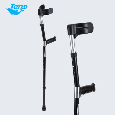 China Customized Lightweight Forearm Crutch Upgraded Cane Crutches Folding Black Aluminum 10 Speed ​​Folding Forearm Crutch For Wholesale for sale