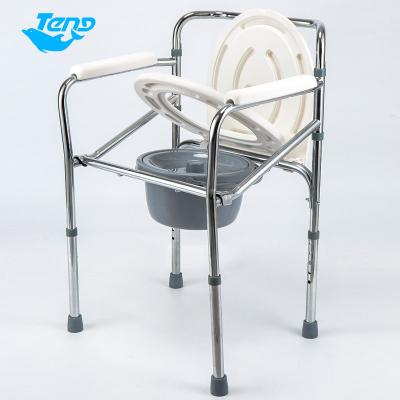 China Customized functional wholesale plastic PE seat Yuteng commode chair toilet aluminum alloy mobile commode chair for sale for sale