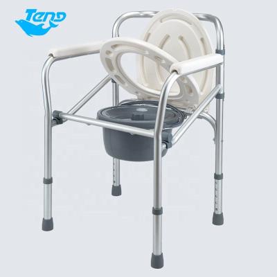 China Customized functional wholesale plastic PE seat Yuteng commode chair toilet aluminum alloy mobile commode chair for sale