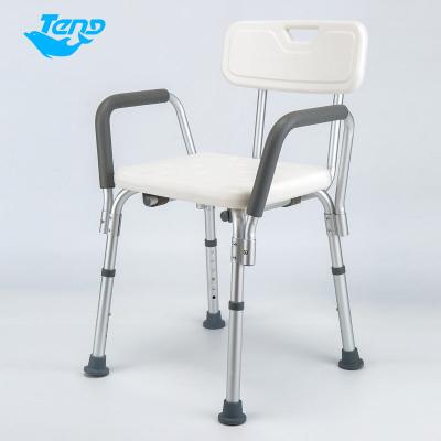 China Yuteng Functional Wholesale PE Chair Commode Bench Bath Stool Shower Chair Plastic Aluminum Bath Chair For Disable Bathroom for sale