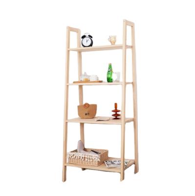 China Nordic Simple Viable Wooden Shelf Multifunctional Solid Wood Book Shelves for sale