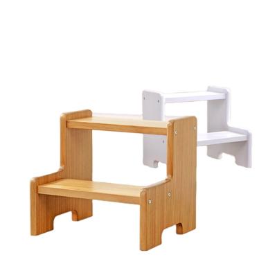 China Simple Design Durable Wooden Double Step Stool For Kids Wooden Stool for sale