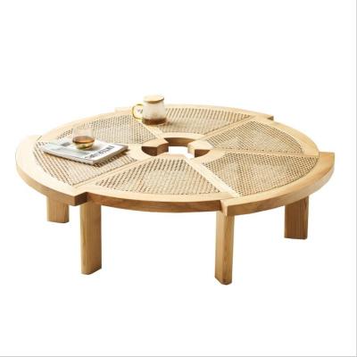 China Creativity Adjustable Rattan Coffee Tables Ins. Rattan Furniture Round Rattan Table (Height) for sale