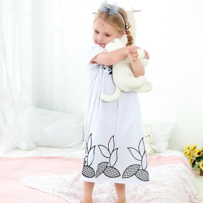 China New Breathable Girls Cotton Embroidery Lovely Sleeve Girl Dress Computer Woven Long Princess Skirt Embroidered Ruffles Edge for sale