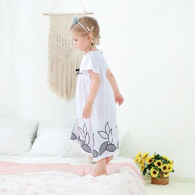 China Breathable Custom Design Front Hangers Pajamas Sleeveless Summer Girls Dress Cute Night Sleepwear For Kids for sale