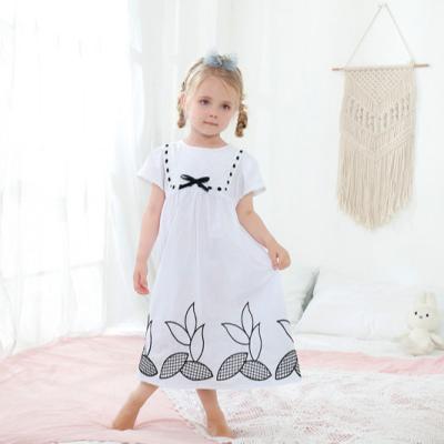 China Piyama Girl Pajamas Child Nightgown Short Sleeved Soft Sleepwear One-Piece Dress Pajamas Summer Child Breathable Sleep Lounge Wear for sale