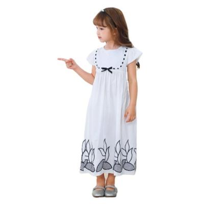 China Piyama Girl Pajamas Child Nightgown One Piece Sleepwear Dress Kid Sleep Lounge Wear Breathable Soft Short Sleeve Pajamas for sale