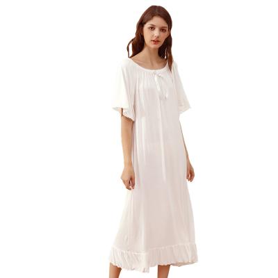 China Women QUICK DRY Comfy and Loose Princess Four Seasons Breathable Short Sleeve Pure Cotton Pajamas Long for sale