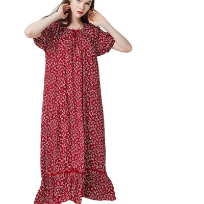 China Ladies Four Seasons Long Sleeve Loose Princess Pajamas Comfortable QUICK DRY Pure Cotton Breathable for sale