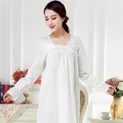 China QUICK DRY spring, summer, autumn ladies long and short sheath cotton plus size long loose princess nightgown for sale