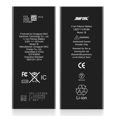 China Brand New Qualified Mobile Phone Jimforl Mobile Phone Replacement 1821mah Battery For Apple iphone 8 battery for sale