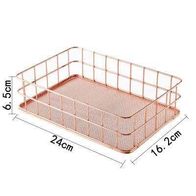 China CLASSIC iron basket metal fashion retro snack fruit fry eggs rectangular wrought iron basket wholesale customization for sale