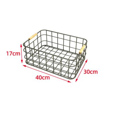 China Wholesale Rectangular CLASSIC fruit basket fruit basket home bedside home bedside books iron art storage basket for sale