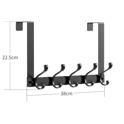 China Modern Door Hook 4cm Punch Hole Stainless Steel Coat And Hat Storage Rack Modern Free Back Door Hanger Seamless Black for sale