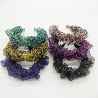 China Women Headbands Popular Popular Leopard Organza Hair Band Wholesale for sale